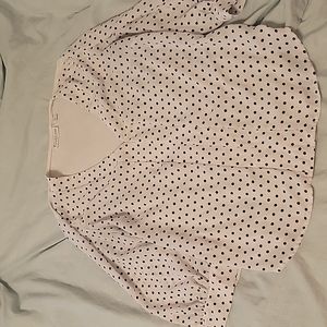 7th avenue black and white polka-dot blouse